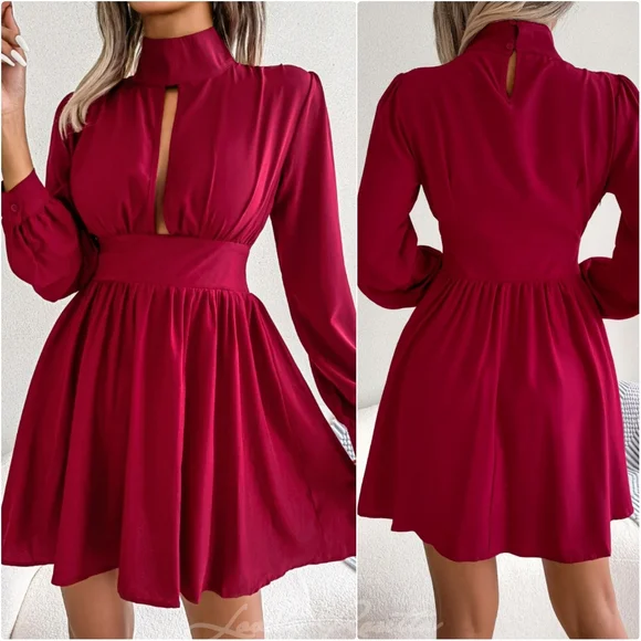 Bold and Flirty Turtleneck Mini Dress - Picture 8 of 10